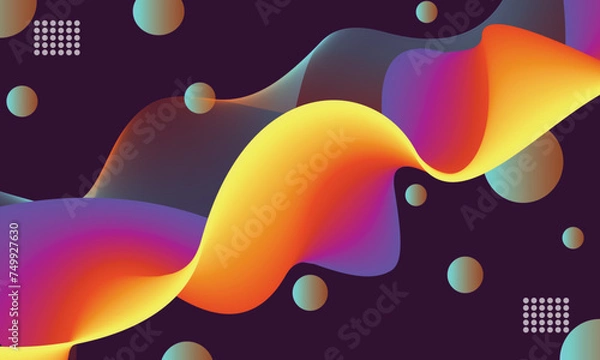Fototapeta Modern color flow . Wave Liquid shape on light blue color background. Art design for your project. Vector illustration.