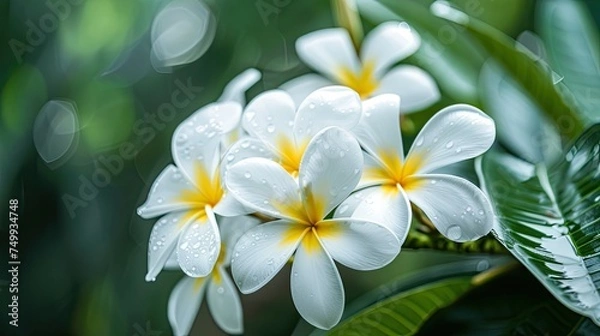 Fototapeta White plumeria. Generative AI