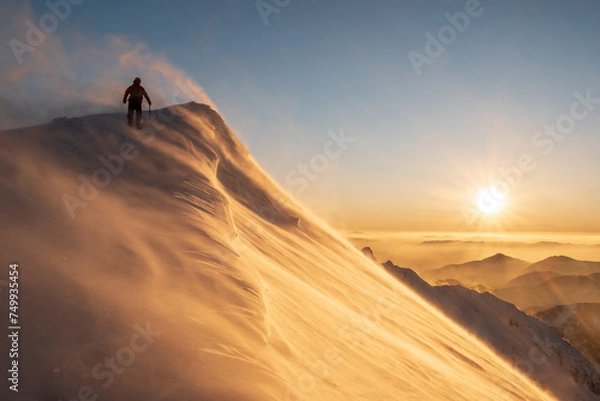 Fototapeta 美しい冬山の景色