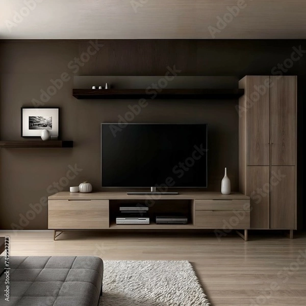 Obraz TV  with cabinet in a modern room 