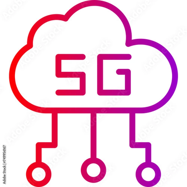 Fototapeta 5G-35 Vector Line Gradient Icon