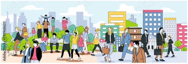 Obraz 人物 ビジネスおしゃれイラスト素材