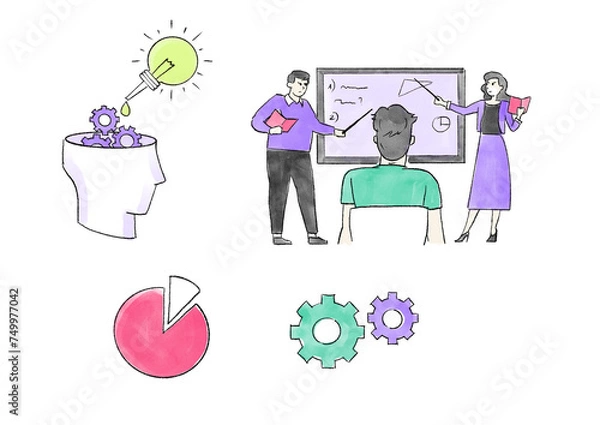 Obraz Illustrations education, learning process, study