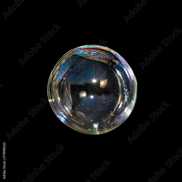 Fototapeta soup bubbles isolated on black