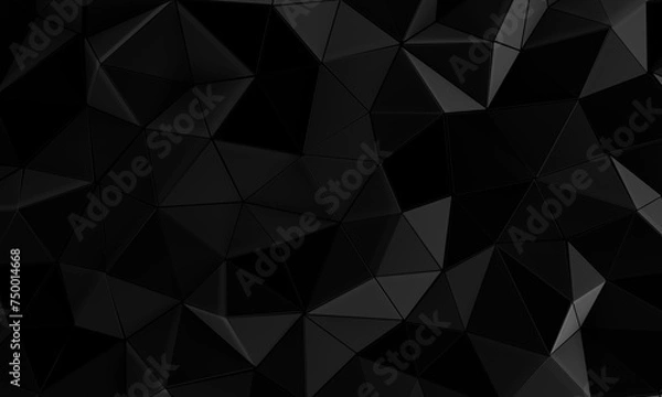 Fototapeta Black metallic textured background, 3d render
