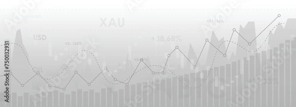 Obraz Abstract financial chart with uptrend line