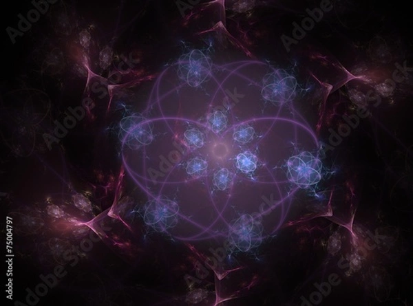 Fototapeta fractal radial pattern on the subject of science and design