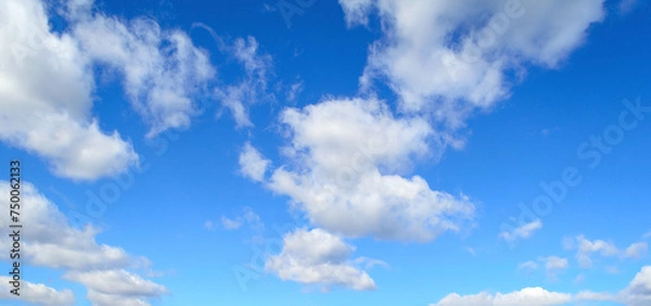Fototapeta Blue sky background with white clouds