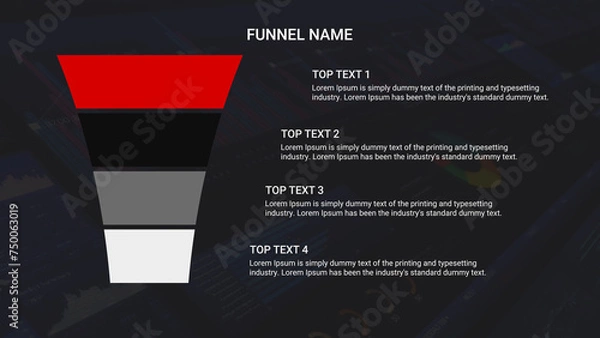 Fototapeta Modern Marketing Funnels With Text