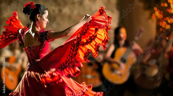 Obraz Lively flamenco dance in Seville, passion and tradition in every step
