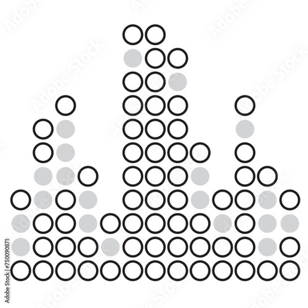 Fototapeta Vector illustration of black sound wave icon. Abstract music waves, radio signal frequencies and digital sound visualization. isolated on a white background