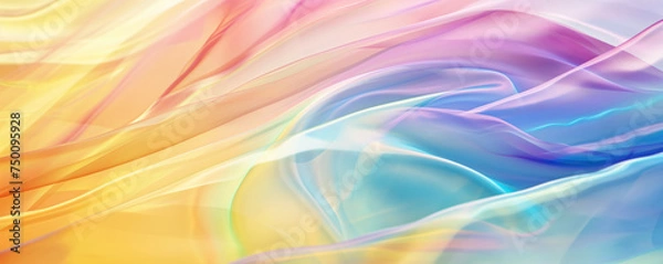 Fototapeta Abstract rainbow prism color waves background. Generative AI