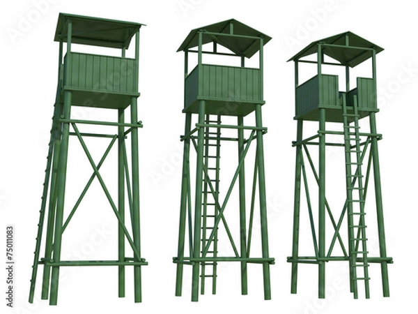 Obraz Guard Tower on a white background