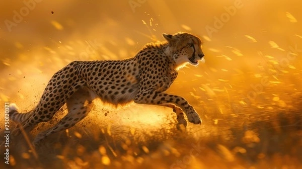 Fototapeta Dynamic Capture of a Cheetah Running at High Speed