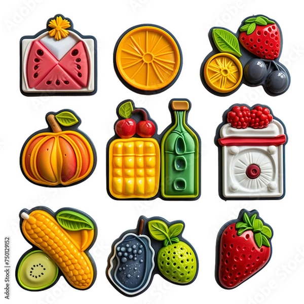 Obraz fridge magnets on transparent background