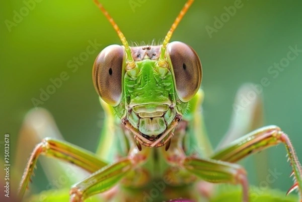Fototapeta Close-up Capture Displaying Microscopic Features of Insect's Head in Detail
