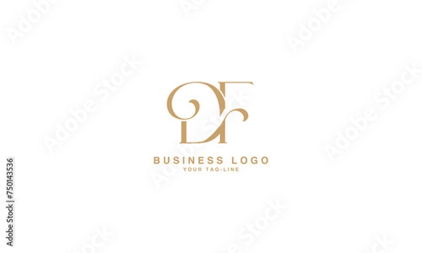 Fototapeta DF, FD, D, F, Abstract Letters Logo monogram