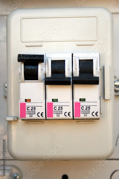 Fototapeta Electrical system, power meter installation