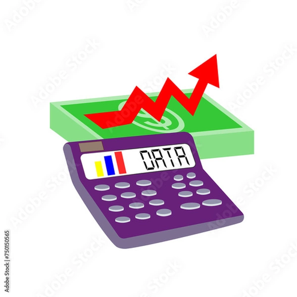 Fototapeta calculator and money 