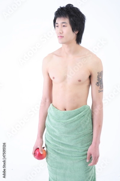 Obraz 스튜디오 안의 다이어트 하는 젊은 남성