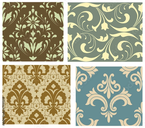 Fototapeta Seamless Pattern Set