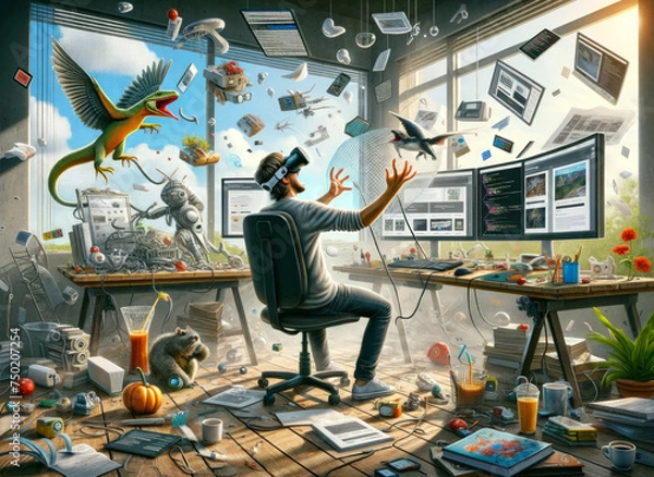 Fototapeta The Art of Digital Whimsy: A Web Designer's Eccentric Universe