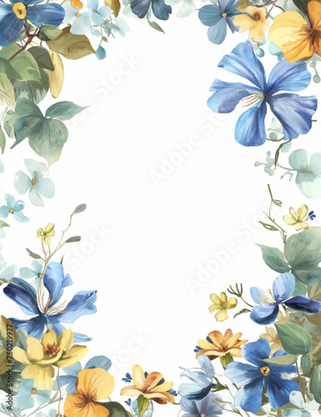 Obraz frame with flowers design. Generative AI