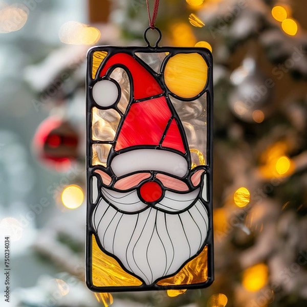 Obraz santa claus gnome ornament. Generative AI