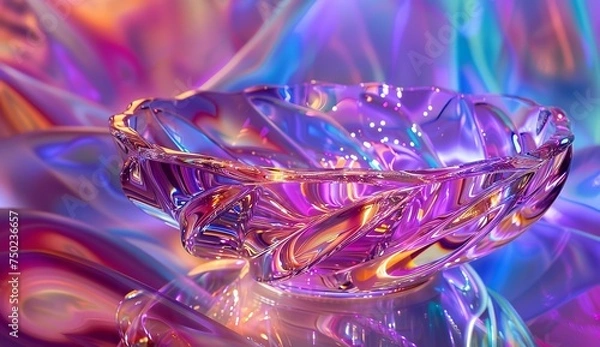 Fototapeta Swirls of purple, pink, and blue in a fluid abstract design