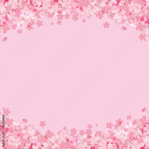 Fototapeta ピンクの桜の花の上下フレーム