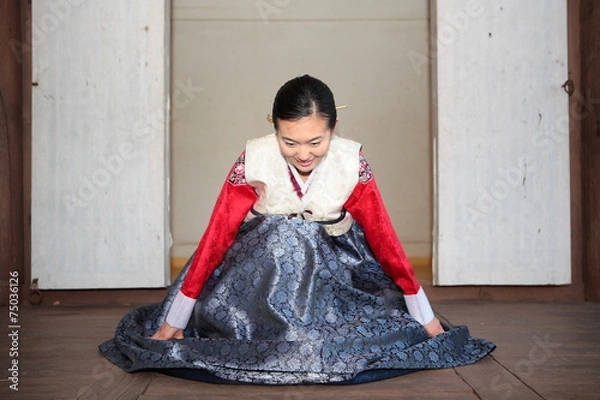 Obraz 한복을 입은 신혼부부 커플