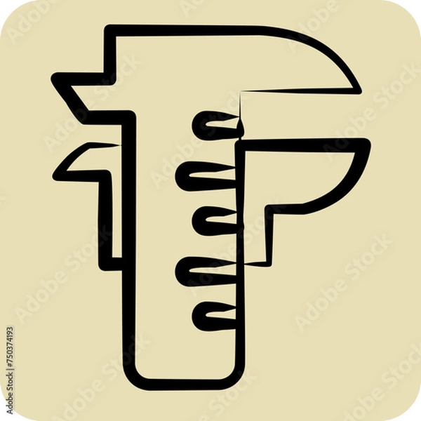 Fototapeta Icon Caliper. suitable for education symbol. hand drawn style. simple design editable. design template vector