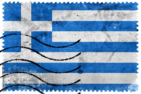 Obraz Greece Flag - old postage stamp