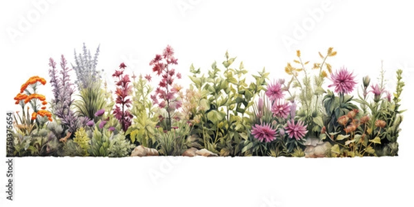 Obraz wild flowers isolated on transparent background