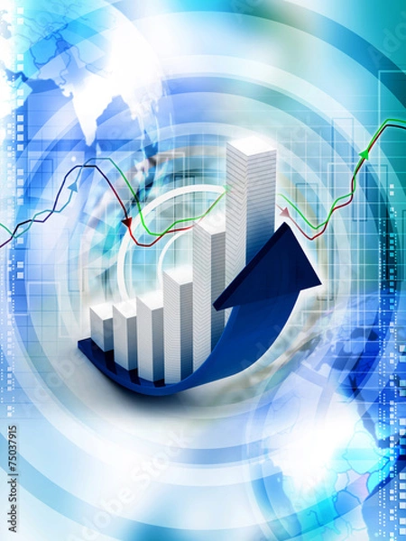 Fototapeta Business graph in abstract design