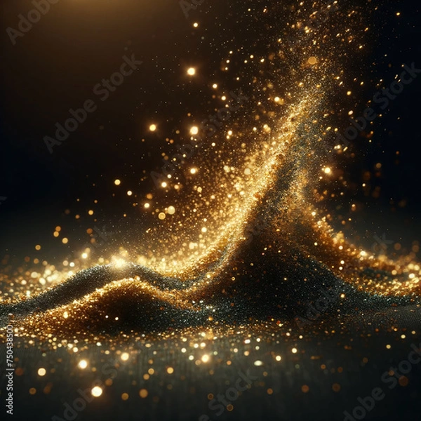 Fototapeta glitter lights grunge background, gold glitter defocused abstract Twinkly Lights Background.