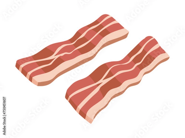 Obraz 手描きのベーコンのベクターイラスト