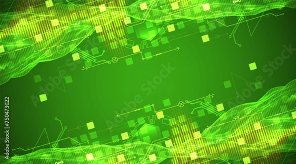 Fototapeta Wireframe Big Data concept. Abstract digital futuristic vector illustration on technology background. Data mining and management concept. Hand drawn art.