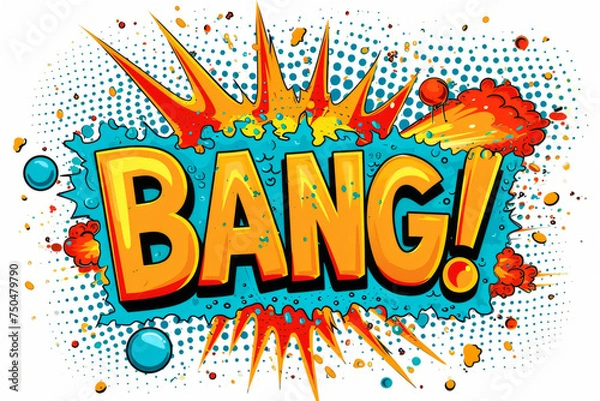 Obraz Comic book style "BANG!" explosion, vibrant pop art onomatopoeia concept