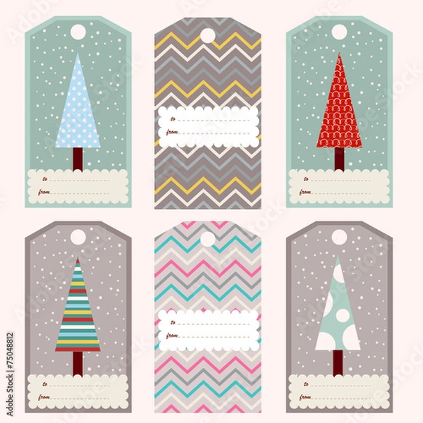 Obraz Set of Christmas gift tags