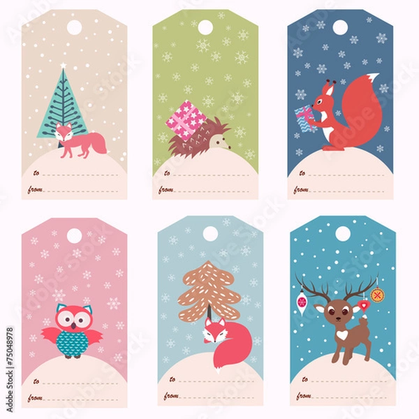 Obraz Set of Christmas gift tags