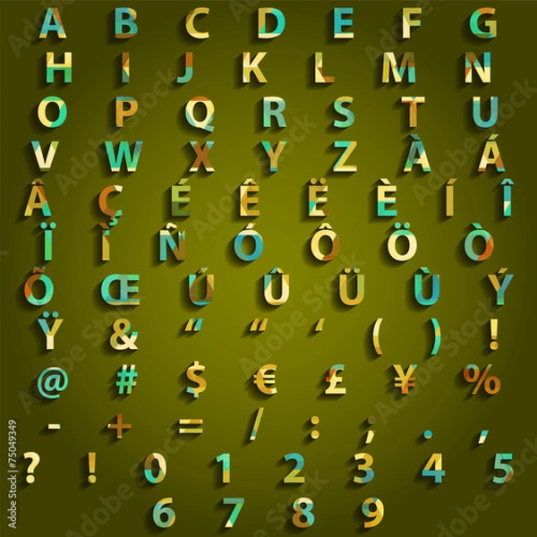 Obraz Complete Set Typography Triangle Vector Design