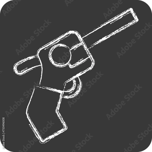 Fototapeta Icon Revolver. related to Weapons symbol. chalk Style. simple design editable. simple illustration
