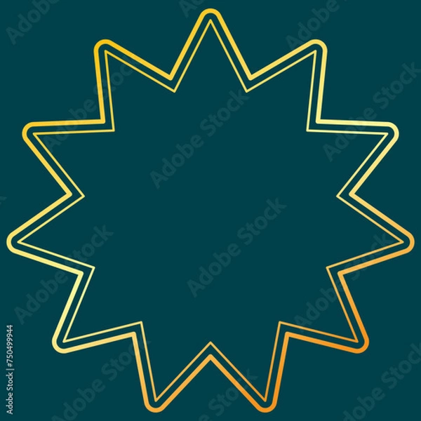 Fototapeta Vector illustration of Speech bubbles 7 [double line (gold)]