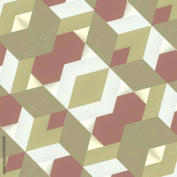Fototapeta Kaleidoscopic symmetrical background of simple geometric shapes. 3d rendering digital illustration