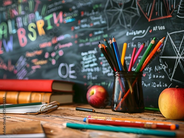 Obraz Visual Learning: Enhancing Education with Chalkboard Imagery