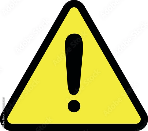 Obraz Hazard warning attention sign with exclamation mark symbol