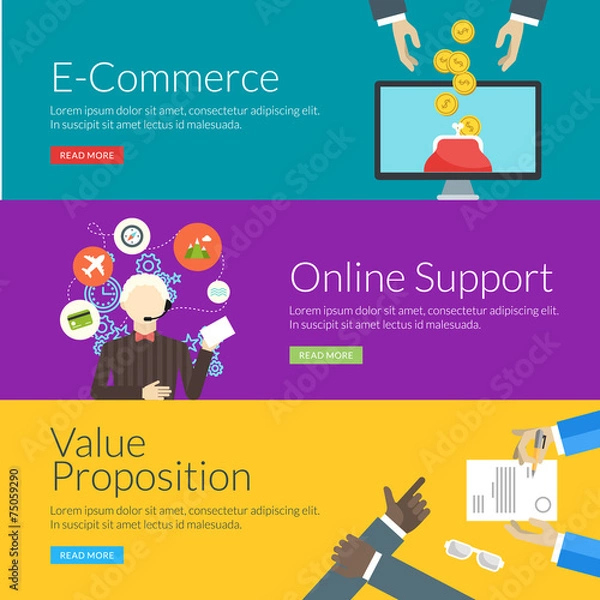 Fototapeta concept for e-commerce, online support and value proposition