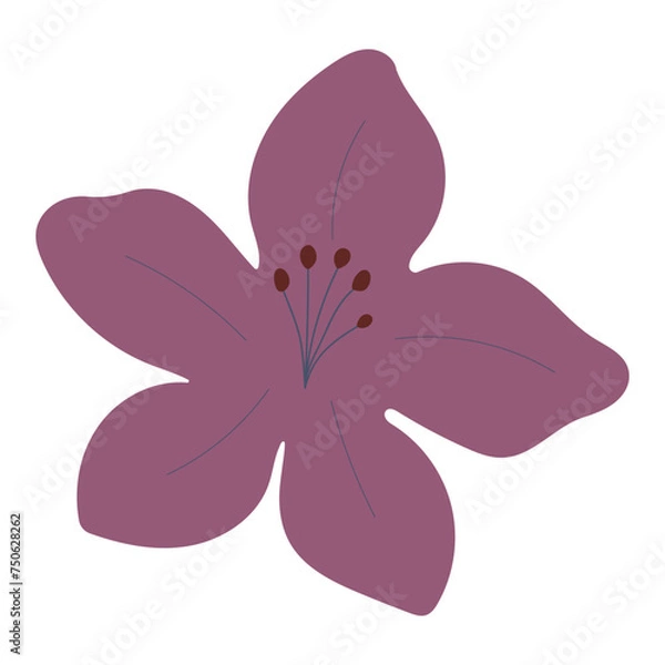 Fototapeta Flat flower bud element for beautiful design. Simple form. Vector drawing.