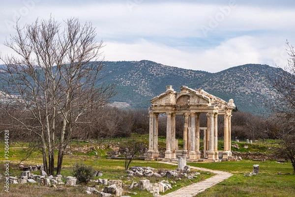 Obraz Scenic views from Afrodisias which  was a small ancient  Hellenistic city in the Caria,  was named after Aphrodite, the Greek goddess of love in Aydın, Turkey